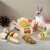 Good- Colorful Wooden Chew 6X Cute Pet Playing Teeth Grinding Hamster Teether Bite-Resistant Treats