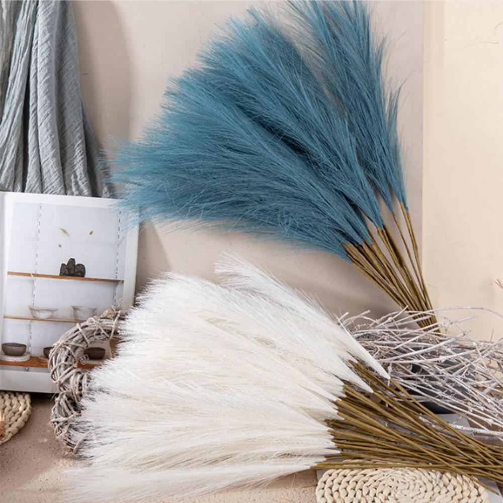 Lifelike Appearance Artificial Flowers Natural Pampas Reed Grass Solid Color Wedding Decoration Artificial Flowers