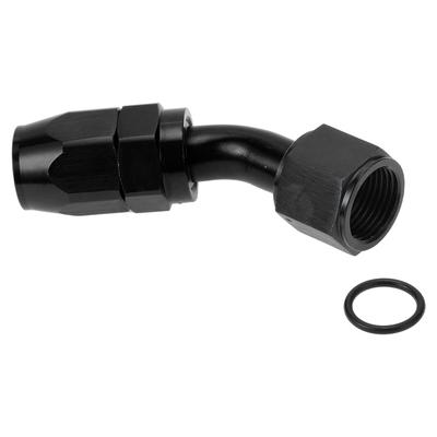 A ABSOPRO Female Flare Reducer Hose Fitting Adapter TF-1001-AN10 45° Fuel Line Connector with Aluminum O-Ring Black