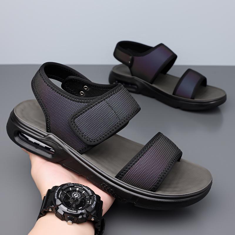 Fashion Men Beach Flats Open-toe Men's Slide Sandals Comfortable Summer Shoes Quick Dry Wading Aqua Shoes All-match Travel Male Sandals