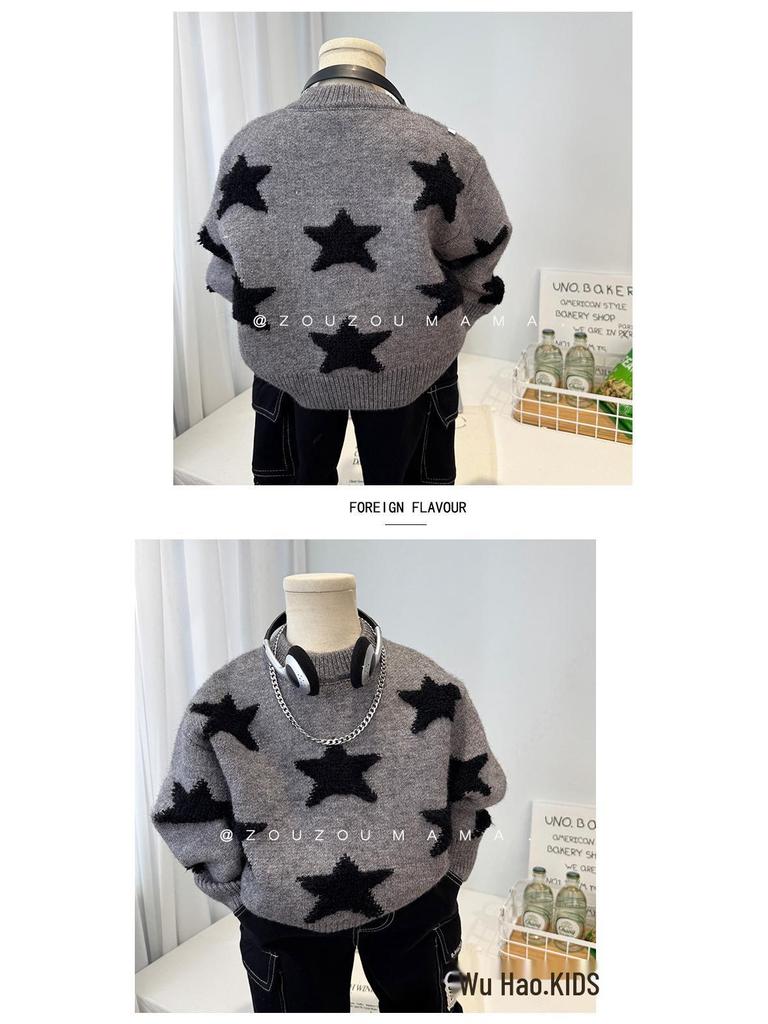 Boys' 2025 Winter Woolen Sweater: Stylish, Thick, Korean Casual Knitwear