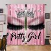 2Pcs Eyelash Curtainsstylish Pink Sparkles Blackout Curtains Adult Eyelash Diamond Aesthetic Curtains Drapes Makeup Eyelash