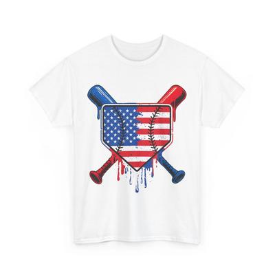 Baseball Drip Boys Ice Cream Patriotic American Flag T-Shirt