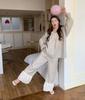 1011 new pajamas women's Korean small floral simple and comfortable lace set casual loose loungewear set