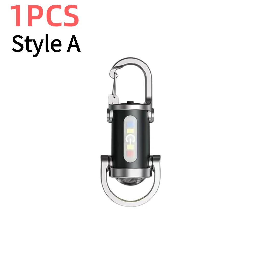 1-5PCS COB LED Keychain Flashlight Multifunctional Pocket Flashlight Ultralight Camping Flashlight for Outdoor Emergency