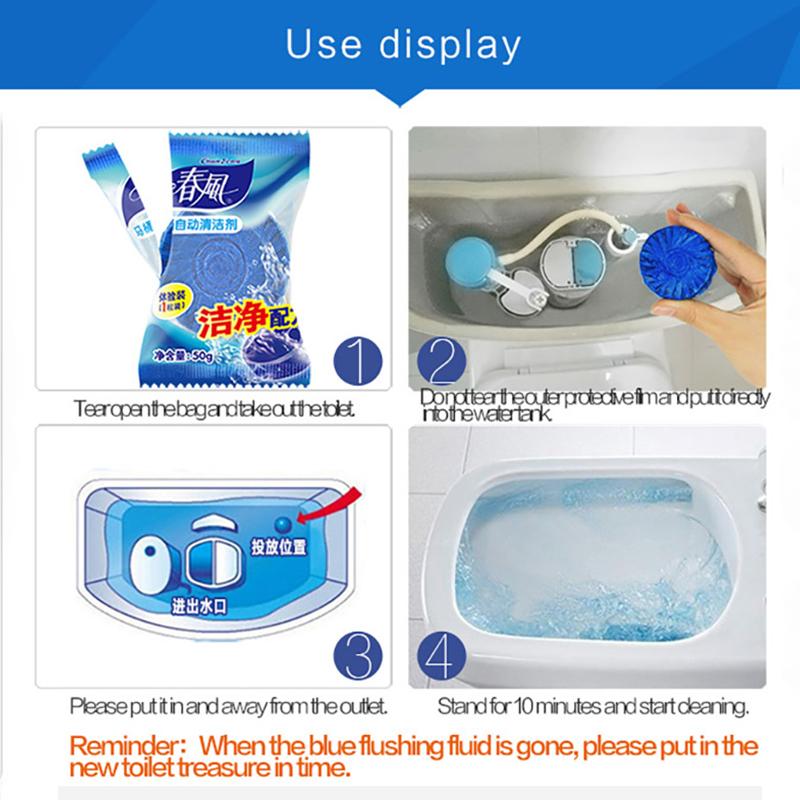 10PCS Toilet Bowl Cleaner Drain Tank Tablet Freshener Deodorization Stain Remover House Bathroom Cleaning Agent