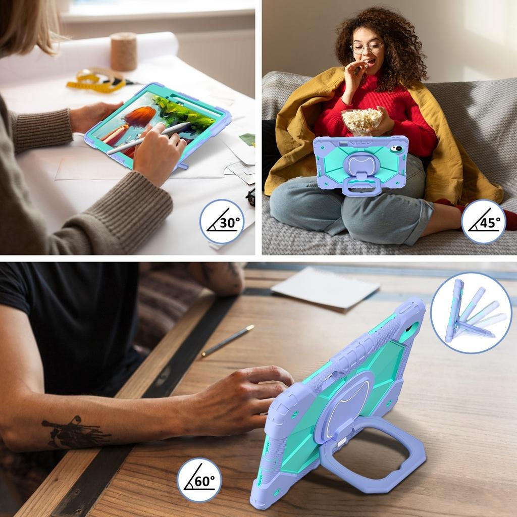 Para Huawei MatePad 11.5 S. Suporte de proteção resistente com rotação de 360° TPU+PC 3 em 1, capa anti-choque para tablets e PC
