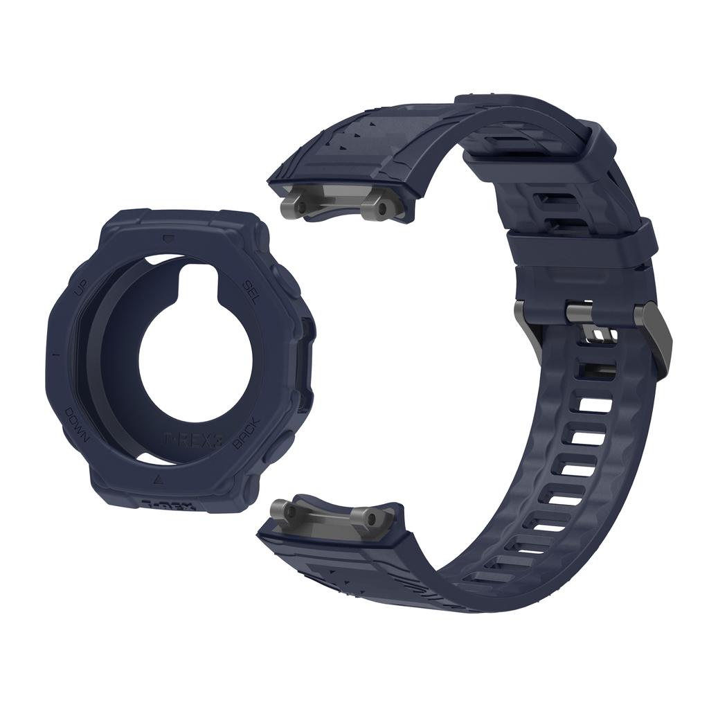 Pro Huami Amazfit T-Rex 3 Řemínek a Pouzdro na hodinky stejné barvy Jednobarevný nastavitelný náramek + Ozdoba pouzdra