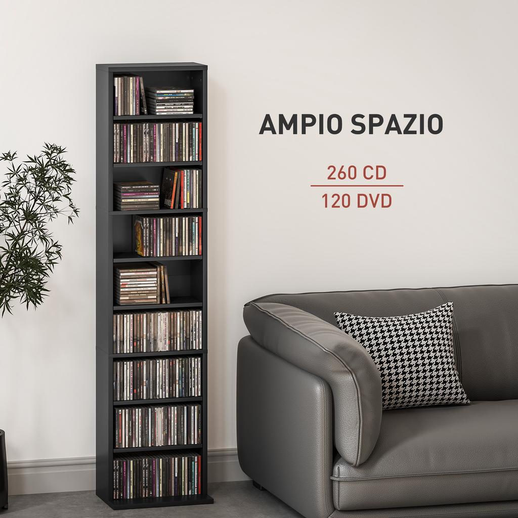 260 Narrow CD Storage Unit - Black