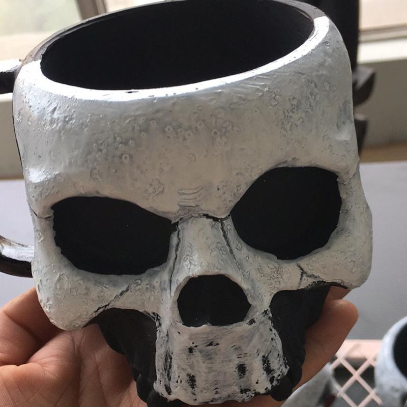 17oz Pryskyřičný Hrnek na Pivo Lebka, Vikingský Bojovník Lebka Krýgl, Středověký Hrnek s Lebkou na Kávu/Nápoje/Džus