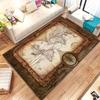 1pc Retro Navigation Map Bathroom Absorbent Mats Anti-Slip Mats Home Decor Supplies Carpets Home Kitchen Floor Mats