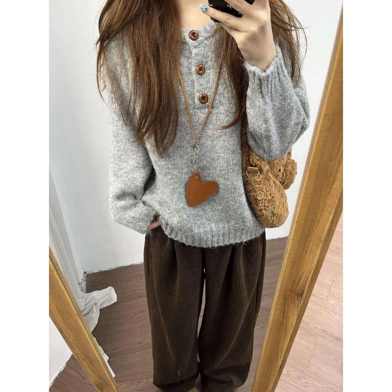 Autumn and Winter White Knitted Sweater Women's Soft Waxy Thickened Bottoming Shirt Casual Warm Lazy Age-reducing Inner Top