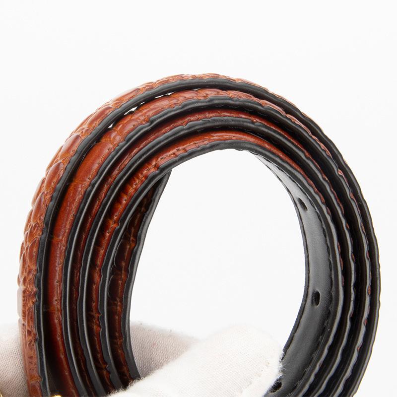 New women's belt leather high-end niche design crocodile pattern versatile decorative jeans belt women
