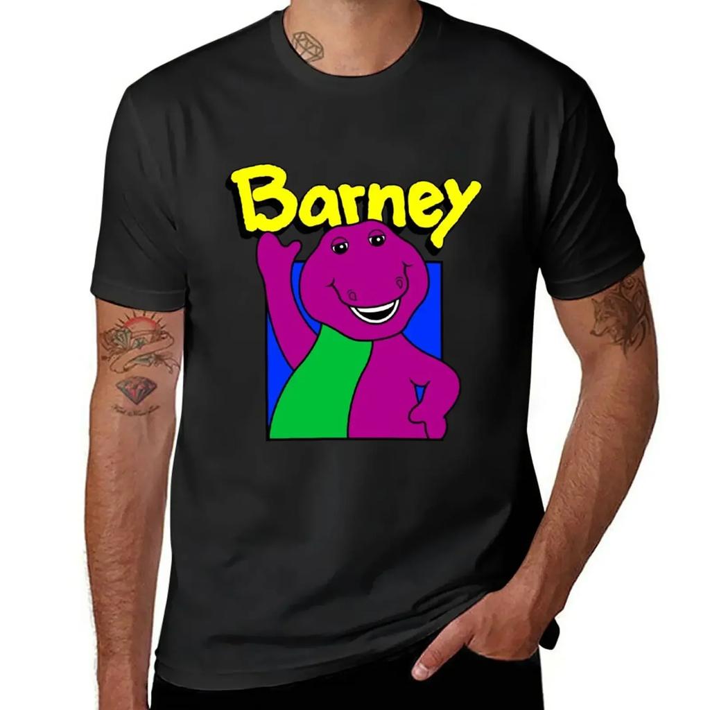 Barney Ve Arkadaşları Tişört Anime Siyah Estetik Giyim Unisex İçin Egzersiz Tişörtleri