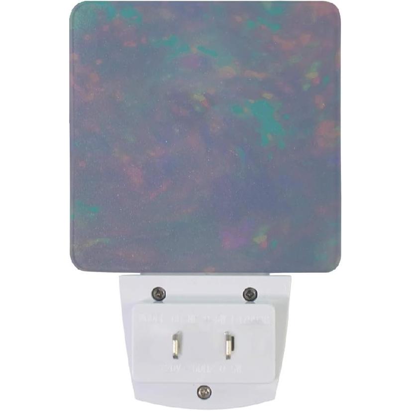 Plug-in LED Night Light Lamp Rainbow Glitter Printing with Dusk To Dawn Sensor 2 Pack for Bedroom, Bathroom, Hallway, Stairways, 0.5W