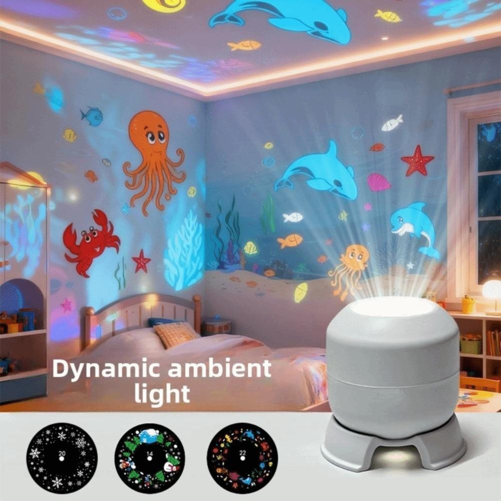 USB Powered Christmas Projector Snowflake Clear Patterns Christmas LED Night Light Adjustable High Brightness Atmosphere Lamp