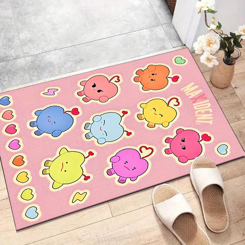 1pc Kpop Team5 Design Printed Area Rug Carpet for Bedroom Living Room Home Decor Rugs Mat Non Slip Mat Rug for Bedside