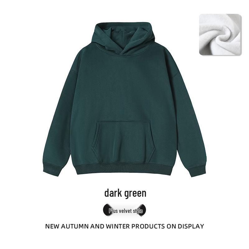 2025 Übergroßes Kapuzensweatshirt für Damen - Koreanischer Stil Einfarbiges Fleecejacke mit langen Ärmeln