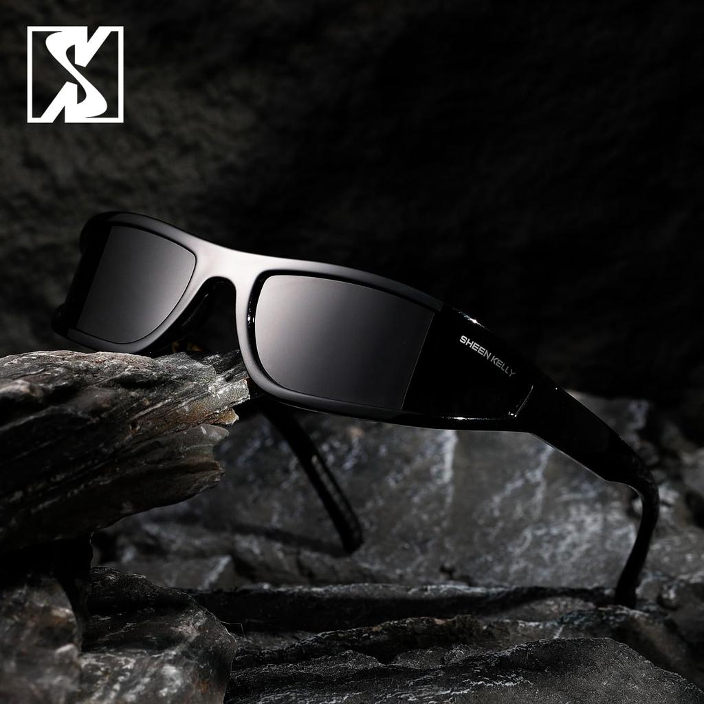 oval thick frame eyewear sports sunglasses with textured [SHEEN KELLY] Women's temples.