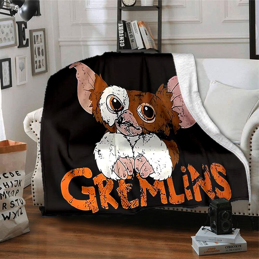 Christmas Giz-mo Candy Cane Flannel Blanket, Soft Polyester, Modern Design, All-Season for Camping, Travel, Gifts for holidays or birthdays