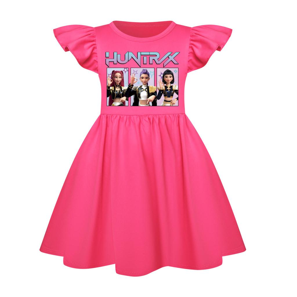 5233 Kids Girls Mira Zoey Rumi Printed Ruffle Short Sleeves Casual Dress
