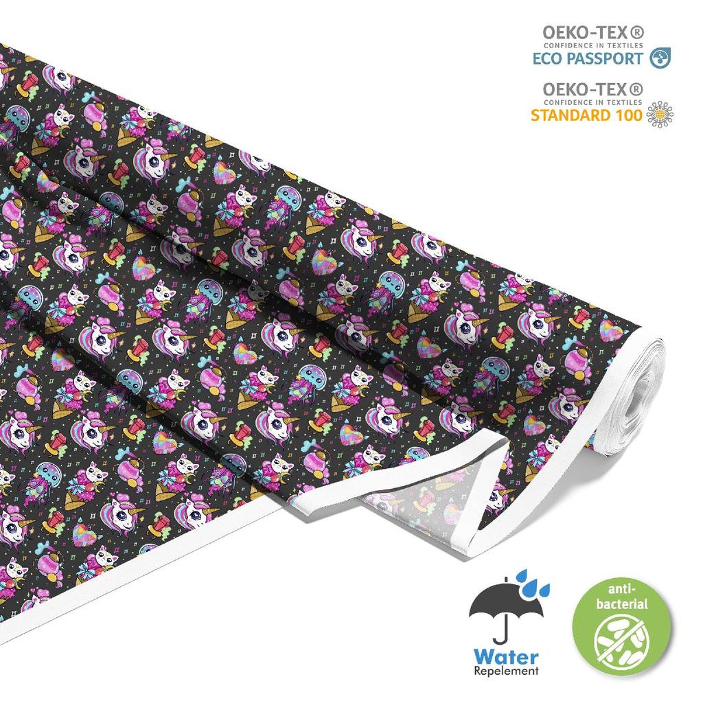 Outdoor Decorative Fabrics Oxford - Motif Various Kawaii Elements