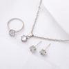 4Pcs/Set Bridal Jewelry Set Inlaid Necklace Sparkling Rhinestones Earrings