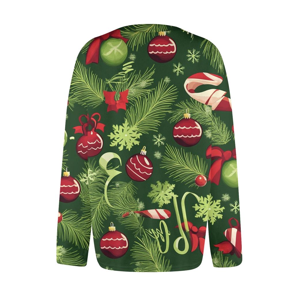Women's Fashion Printed Long Sleeve Knitted Cardigan Button Down Jacket