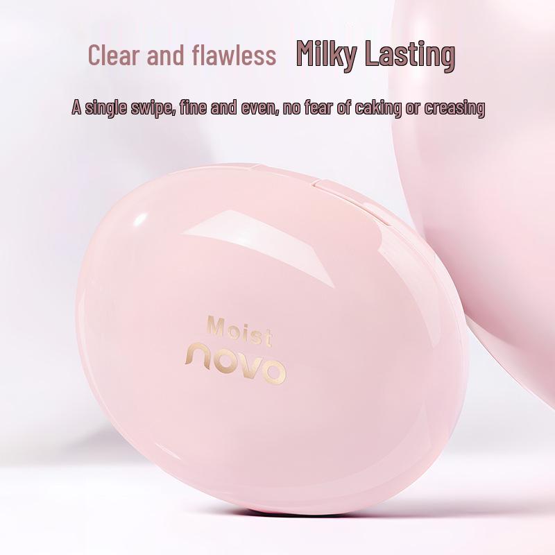 NOVO Milky Glow Long-lasting Cushion Foundation: Hydrating, Lightweight, Waterproof, Sweat-proof, Oil Control Concealer BB Cream