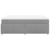Box Spring Bed with Mattress Light Grey 140 X 200 Cm Fabric