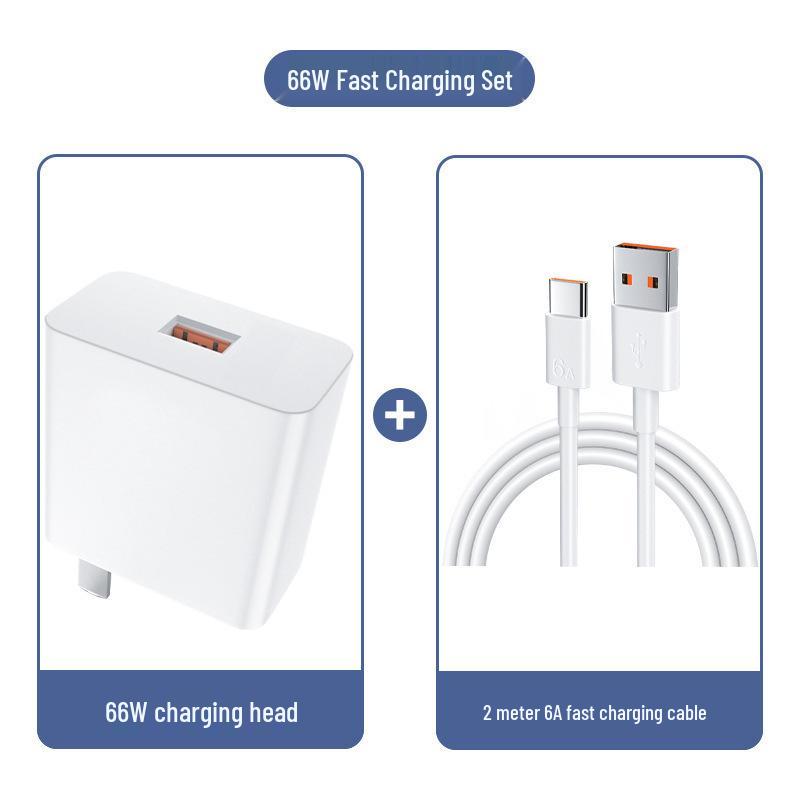 Huawei 66W Original Fast Charger Set with 6A Cable for Super Flash Charge Compatibility
