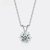 Moissanite Women's Necklace  Pure Silver Snowflake Simulation Diamond Pendant Wedding High-end Jewelry