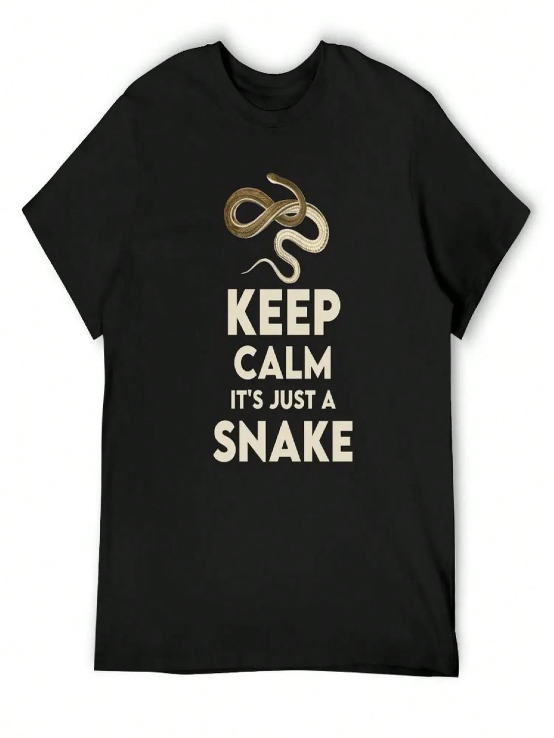 Keep Calm Its Just A Snake T-Shirt Oversized Graphic Tee Valentines Clothes Funny T-Shirt Black T Shirts For unisex S разноцветный