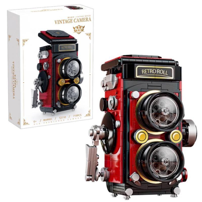 

Ideas Vintage Retro Camera Building Block Creative Expert Film Camera Model Bricks Toys For Children Birthday Gift MOC With LED No Box белый