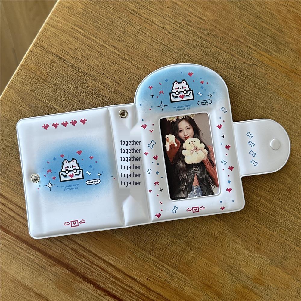 Cute Pixel Kitten 3-Inch Polaroid Card Album with Snap Button