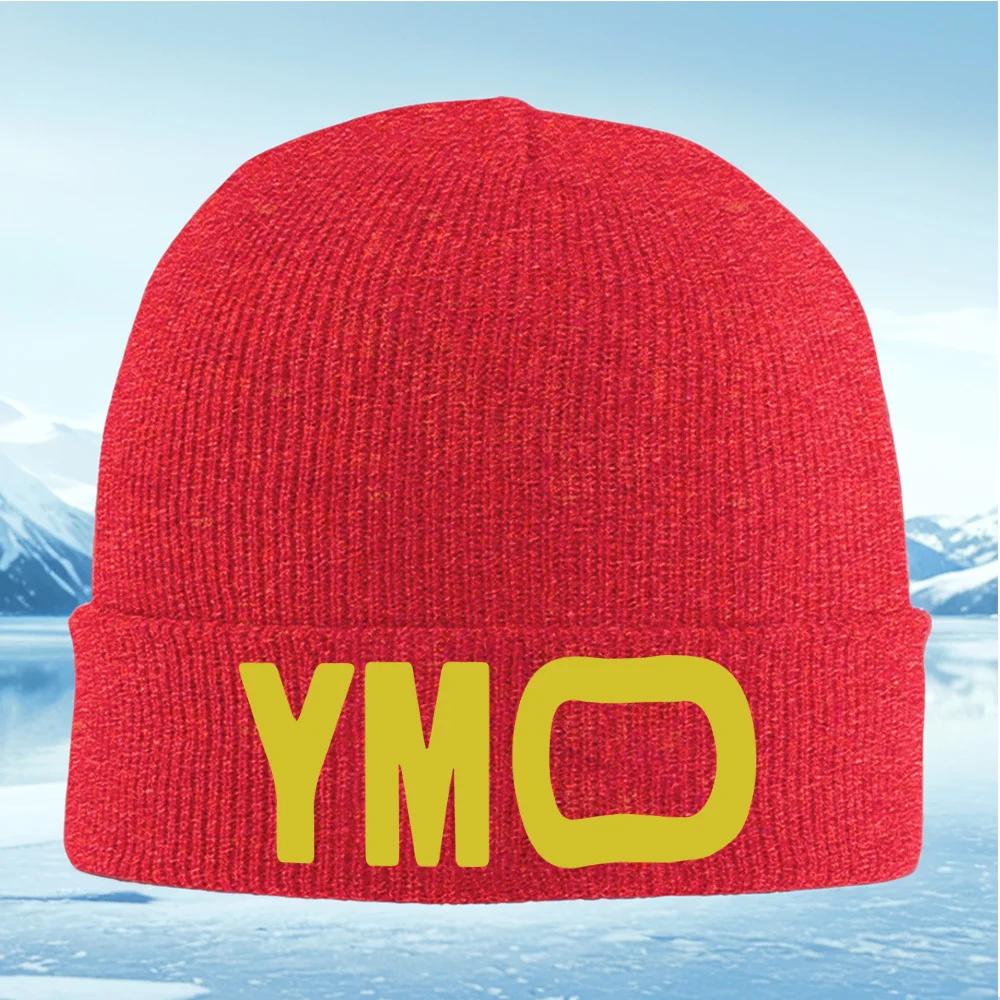 Yellow letters on black background Unisex Women Unisex Knitted Hat Beanie Pullover Cap Winter Thermal Warm Christmas Outdoor Cycli