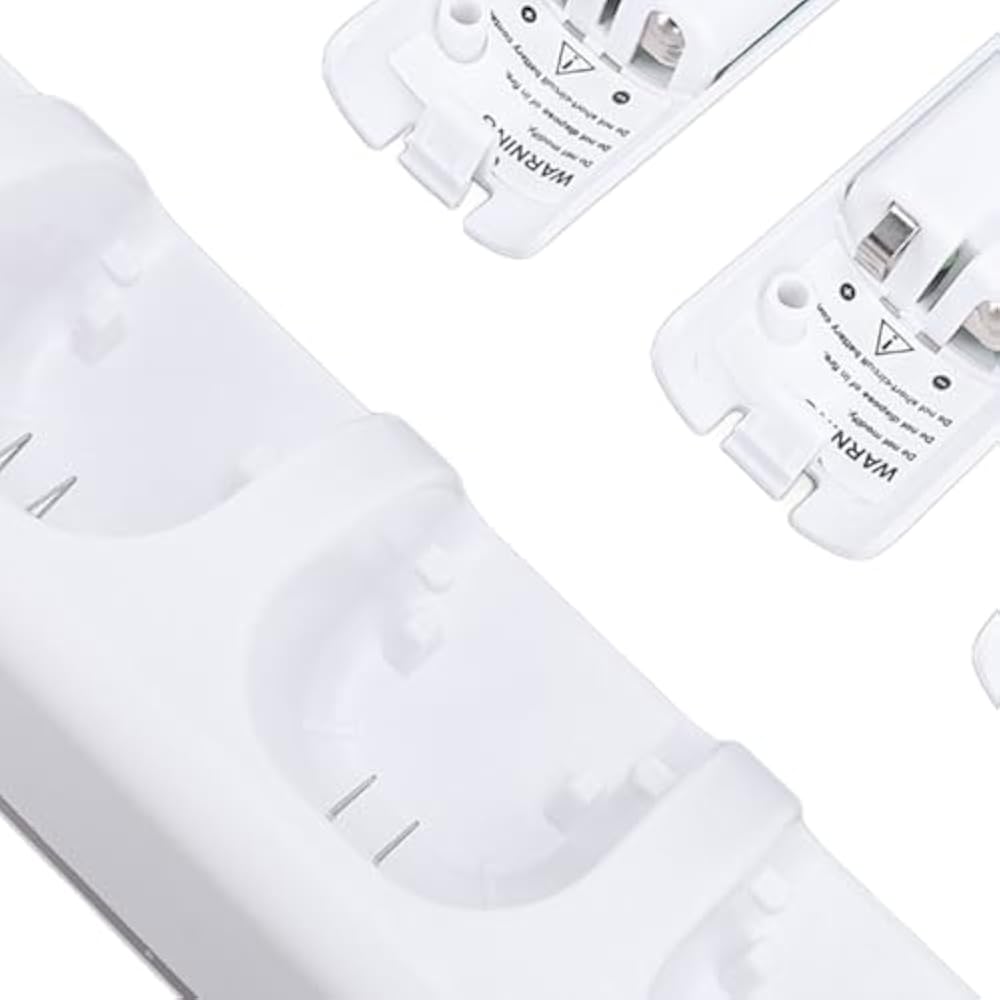 4 In 1 Charging Station for Wii Remote, Charger Dock with 4 2800mAh Rechargeable Battery Packs an...