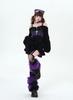 Korean Style Off-Shoulder Punk Sweater with Turn-Down Collar - Women's Autumn/Winter Ripped Knitted Top