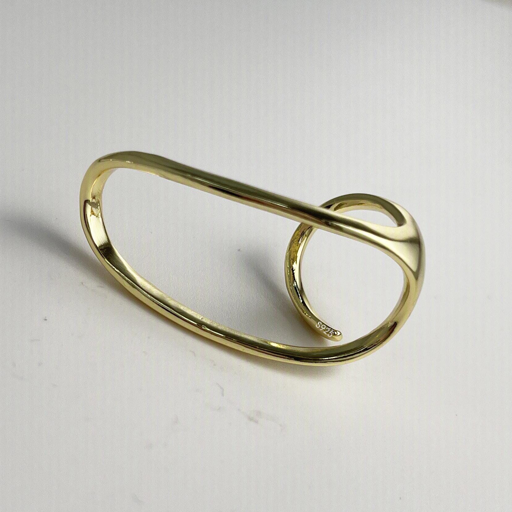 

925 Sterling Silver Rings for Women Couple Minimalist Handmade Simple Gold Big Ring Fine Jewelry Gift Prevent Allergy resizable