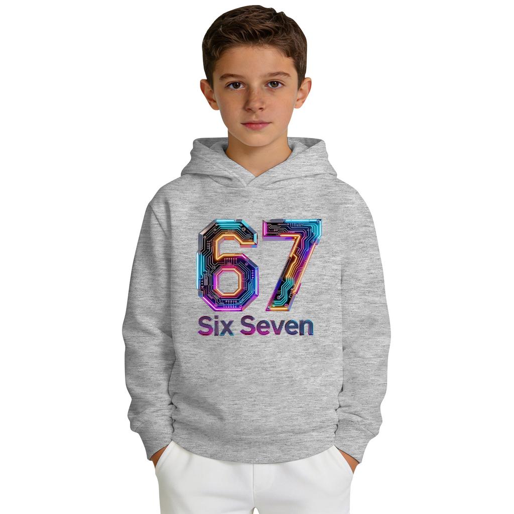 Jungen Bedrucktes Kapuzen-Langarm-Sweatshirt Lässiges Sport-Komfort-Sweatshirt