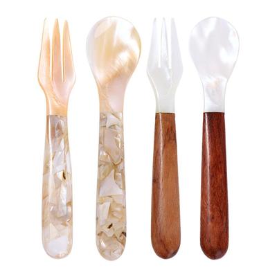 Condiment Scoop Natural Tableware Caviar Fork Teaspoon Ice Cream Dessert Spoon Shell Spoon