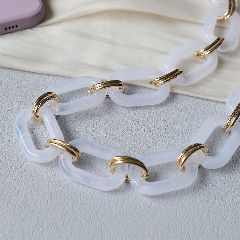 New Phone Chain Accessory Detachable Parts Amber Crossbody Resin Cute Strap Phone Case Chains Acrylic Shoulder Lanyard Hanging Chain