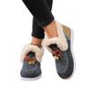 Europe, America, autumn and winter large size short tube color matching snow boots cover feet to keep warm flat bottom wool cotton boots Christmas