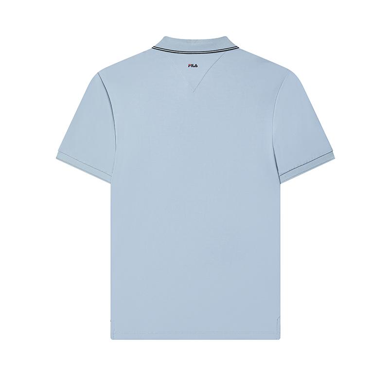 Fila Modern Heritage Cool Casual Breathable Fashion Commuter Short Sleeve Polo Shirt Men Tops Bamboo-Blue F11M431105FBU