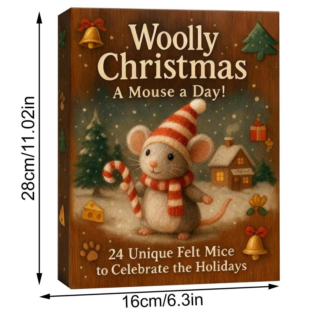 Mäuse Weihnachtskalender 24 Tage 2D Acryl-Anhänger Weihnachtsbaum-Anhänger für Urlaubsgeschenk Festival Heimdekorationen