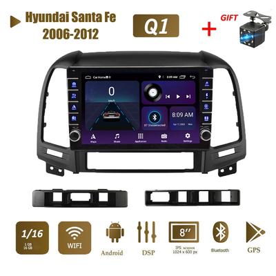 Autoradio Multimedia Speler Voor Hyundai Santa Fe 2006-2012 Met Knop Knop Android 2 Din Stereo GPS Head unit 1 + 16 GB