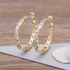 Nidin Pendientes de Aro con Circonita Cúbica de Máxima Calidad Moda Color Dorado Círculo Grande Joyería para Orejas Regalos Finos de Cumpleaños Accesorios