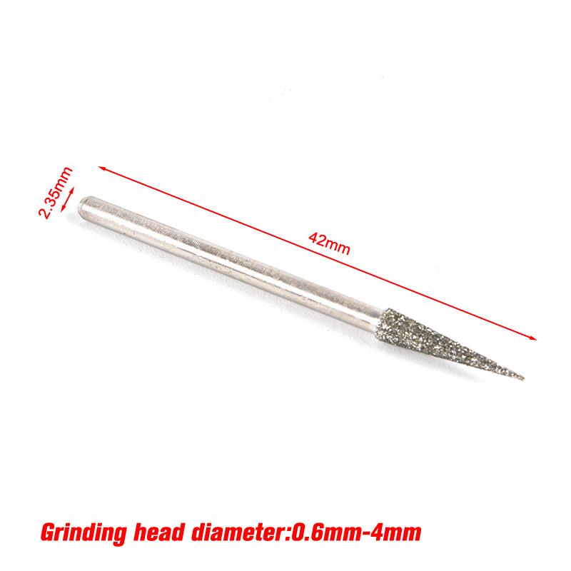 10 stk 0,6 mm-4 mm diamantslipepunkt 2,35 mm skaft for glassstein jade