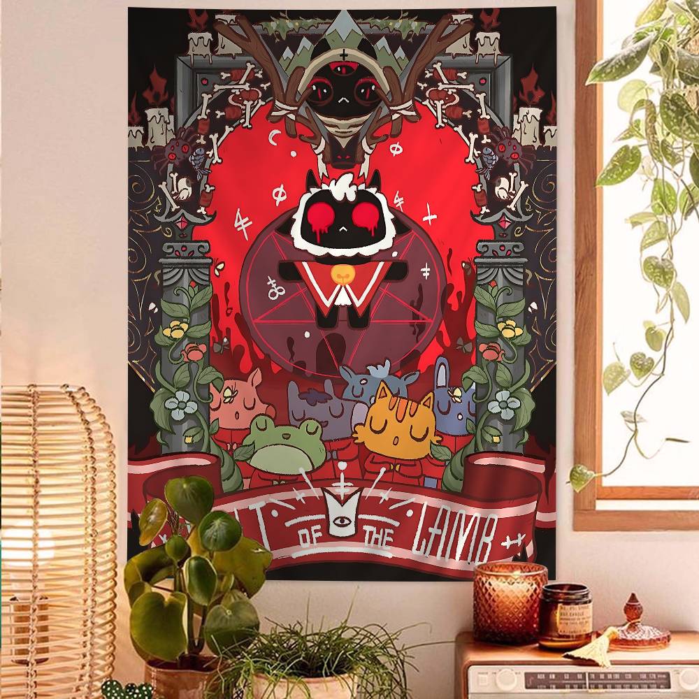 Game Cult Of The Lamb Colorful Tapestry Wall Hanging Bohemian Wall Tapestries Mandala Wall Hanging Sheets