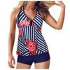 Conservative Belly Covering Floral Print Bikini Set Women's Separate Swimsuit Tankini Flat Briefs Chinese Brand AE Stock